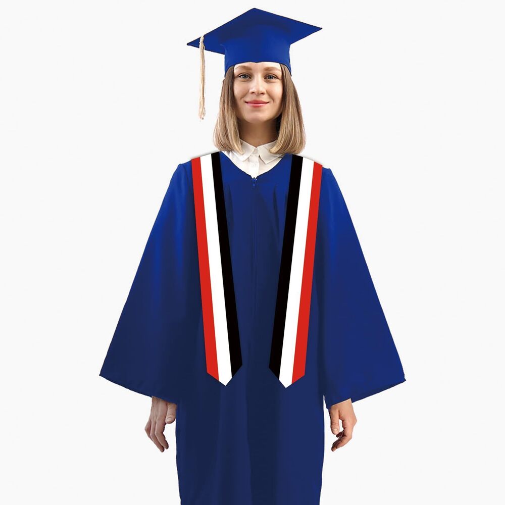 1599 5.5x72 Inch Yemen Double Sided International Graduates Stole Scarfs